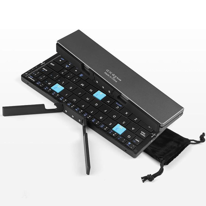 Teclado plegable bluetooth con soporte para movil y tablet.